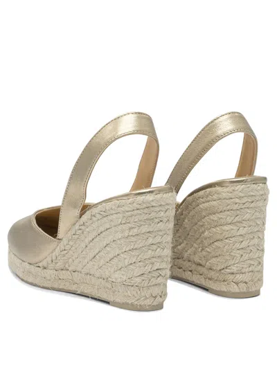Castaã±er Castañer Gold Rubber Espadrilles In Gold