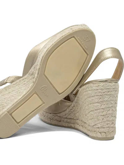 Castaã±er Castañer Gold Rubber Espadrilles In Gold