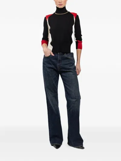 Shiro Sakai Colour Block Roll-neck Top In Multi