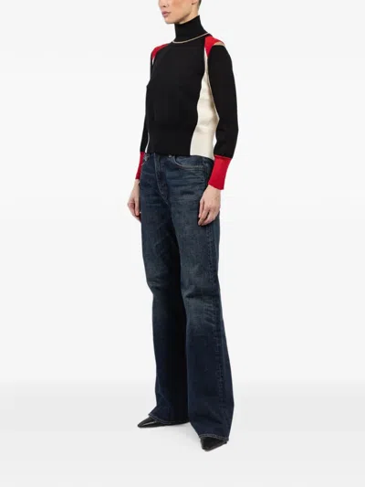 Shiro Sakai Colour Block Roll-neck Top In Multi