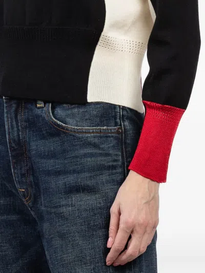 Shiro Sakai Colour Block Roll-neck Top In Multi