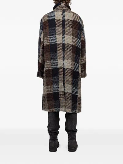 Hannes Roether Checked Buttoned Coat In Multi