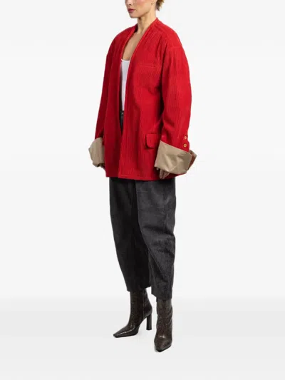 Jejia Corduroy Jacket In Red