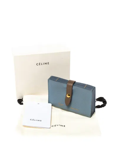 Pre-owned Celine Leather Wallet In Blue