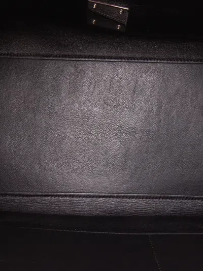 Pre-owned Celine 2011 Medium Drummed Calfskin And Suede Trapeze Satchel In Red