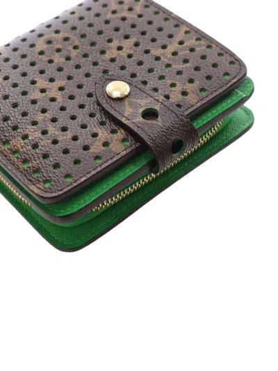 Pre-owned Louis Vuitton 2006 Monogram Perforated Compact Zipped Wallet Small Wallets In Brown