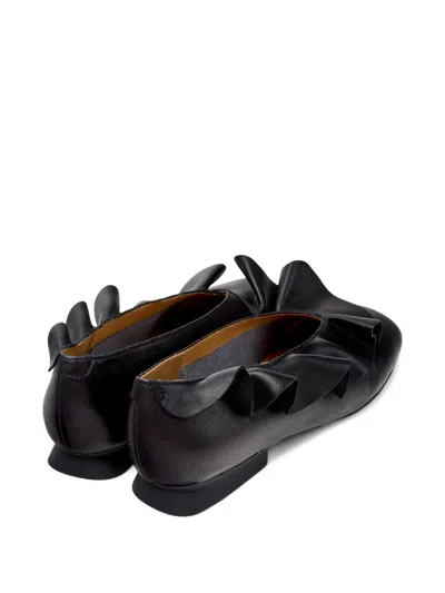 Camper Casi Myra Ruffled Ballerinas In Black