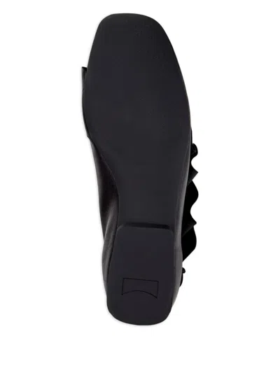 Camper Casi Myra Ruffled Ballerinas In Black