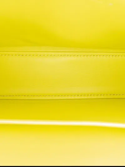 Pre-owned Celine 2022 Shiny Calfskin Claude Chain Shoulder Bag In Yellow