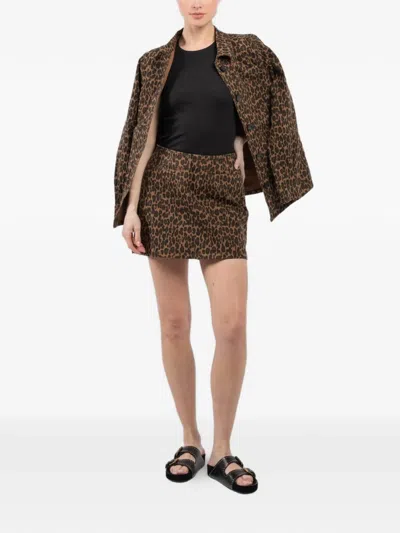 Dl1961 Alma Leopard-pattern Mini Skirt In Multi