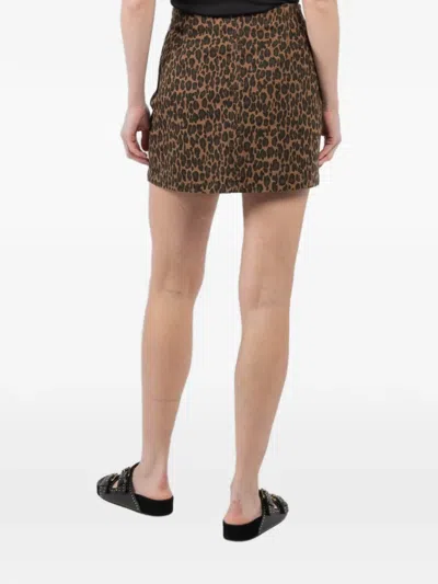 Dl1961 Alma Leopard-pattern Mini Skirt In Multi