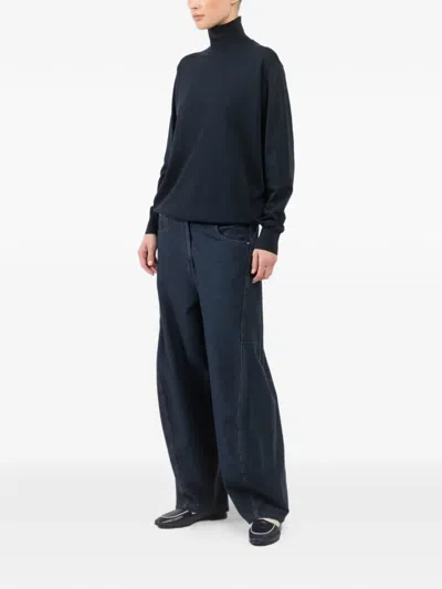 Tibi Roll-neck Top In Blue