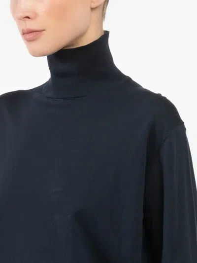 Tibi Roll-neck Top In Blue