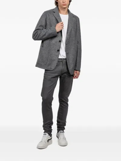 Fradi Hoodpost Button Blazer In Gray