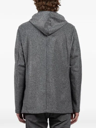 Fradi Hoodpost Button Blazer In Gray