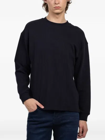Frame Waffle-knit Sweatshirt In Blue