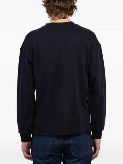 Frame Waffle-knit Sweatshirt In Blue