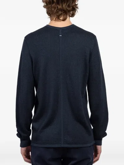 Rag & Bone Gregory Waffle-knit Sweater In Blue