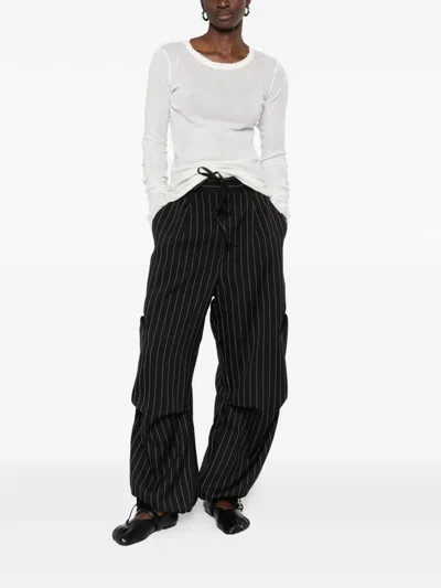 Y-3 Stripe-pattern Trousers In Black
