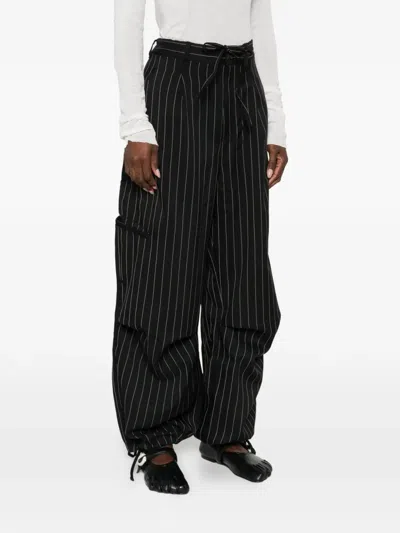 Y-3 Stripe-pattern Trousers In Black