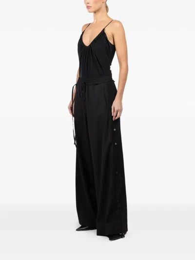 Isabel Benenato Drawstring Button Trousers In Black
