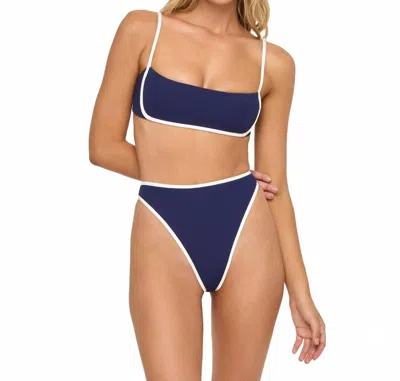 L*space Nora Bitsy Bikini Bottom In Midnight Cream In Blue
