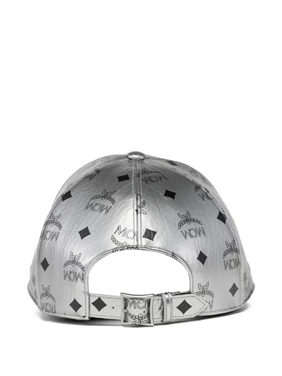 Mcm Monogram-print Baseball Cap In Silver