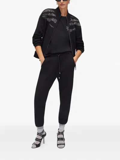Liu •jo Elasticated Fleece Track Pants In Black