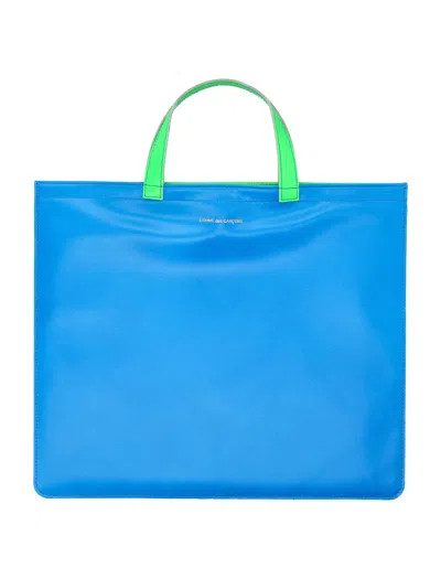 Comme Des Garçons Wallet Super Fluo Tote Bag In Blue