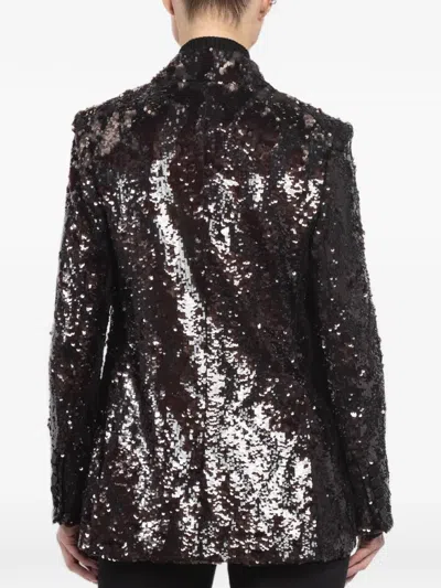Veronica Beard Sevyn Sequin Double Breasted Dickey Evening Jacket In Black