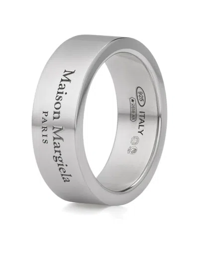 Maison Margiela Logo Reference Ring In Silver