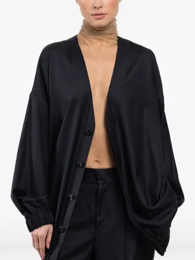 Sa Su Phi V-neck Button Jacket In Blue