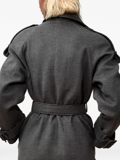 Poche Paris Belted Coat In Multi