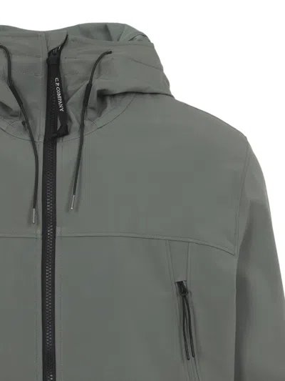 C.p. Company C.p.company Green Shell-r Goggle Polyester Jacket In Gray