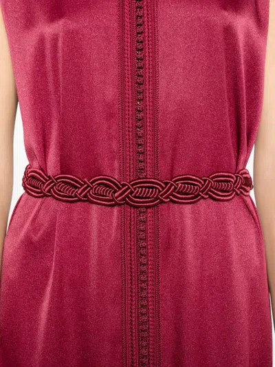 Reem Al Dhaheri Embroidered Midi Kaftan In Red