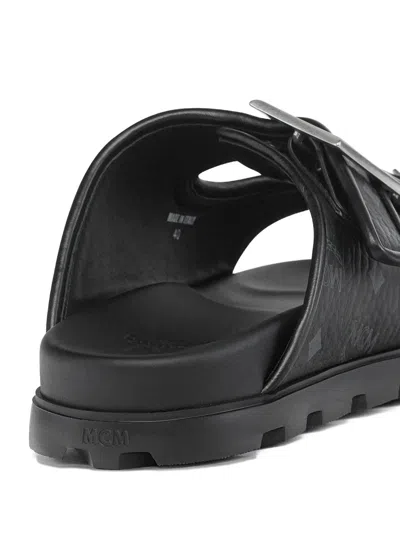 扣环细节平底凉鞋