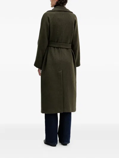 Sandro Ferrone Belted Coat In Green