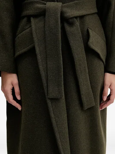 Sandro Ferrone Belted Coat In Green