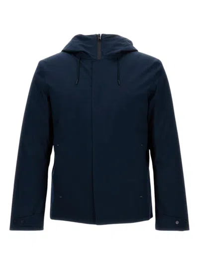 Woolrich Hooded Padded Jacket With Side And Zip Pockets In Animal Print