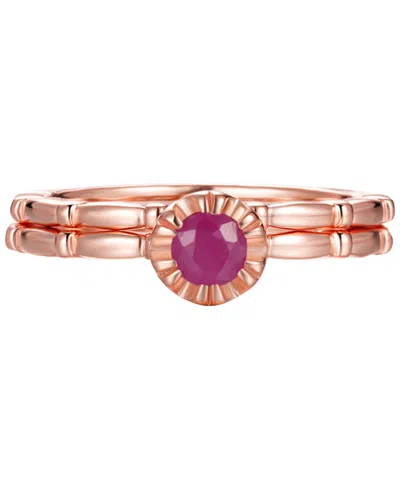 Macy's Ruby Ring (2/5 Ct. T.w.) In Rose Gold Plated Sterling Silver In Gold