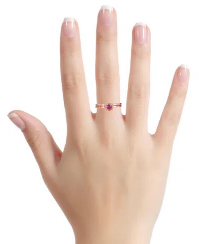 Macy's Ruby Ring (2/5 Ct. T.w.) In Rose Gold Plated Sterling Silver In Gold