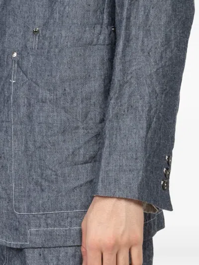 口袋单排扣夹克