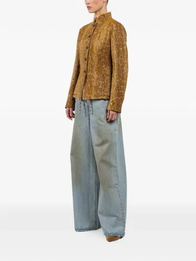 Masnada Button Textured Jacket In Brown