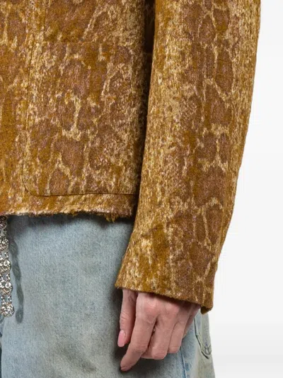 Masnada Button Textured Jacket In Brown