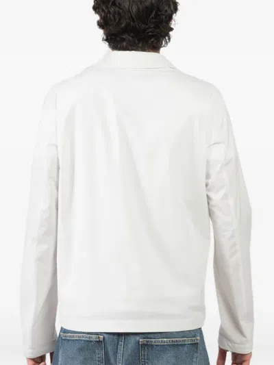Herno Button Flap Pocket Jacket In White
