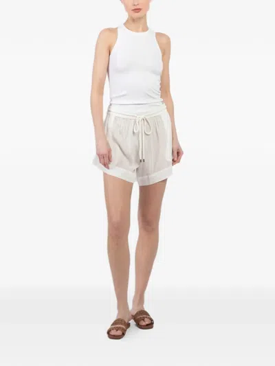 The Great Delta Drawstring Elasticated Shorts In White
