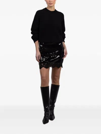 Francoise Jenny Lace Mini Skirt In Black