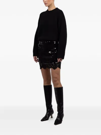 Francoise Jenny Lace Mini Skirt In Black