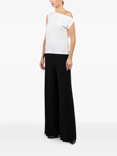 Norma Kamali Draped Shoulder Top In White