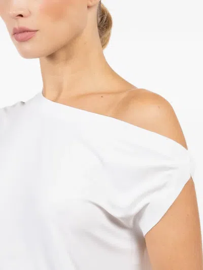 Norma Kamali Draped Shoulder Top In White